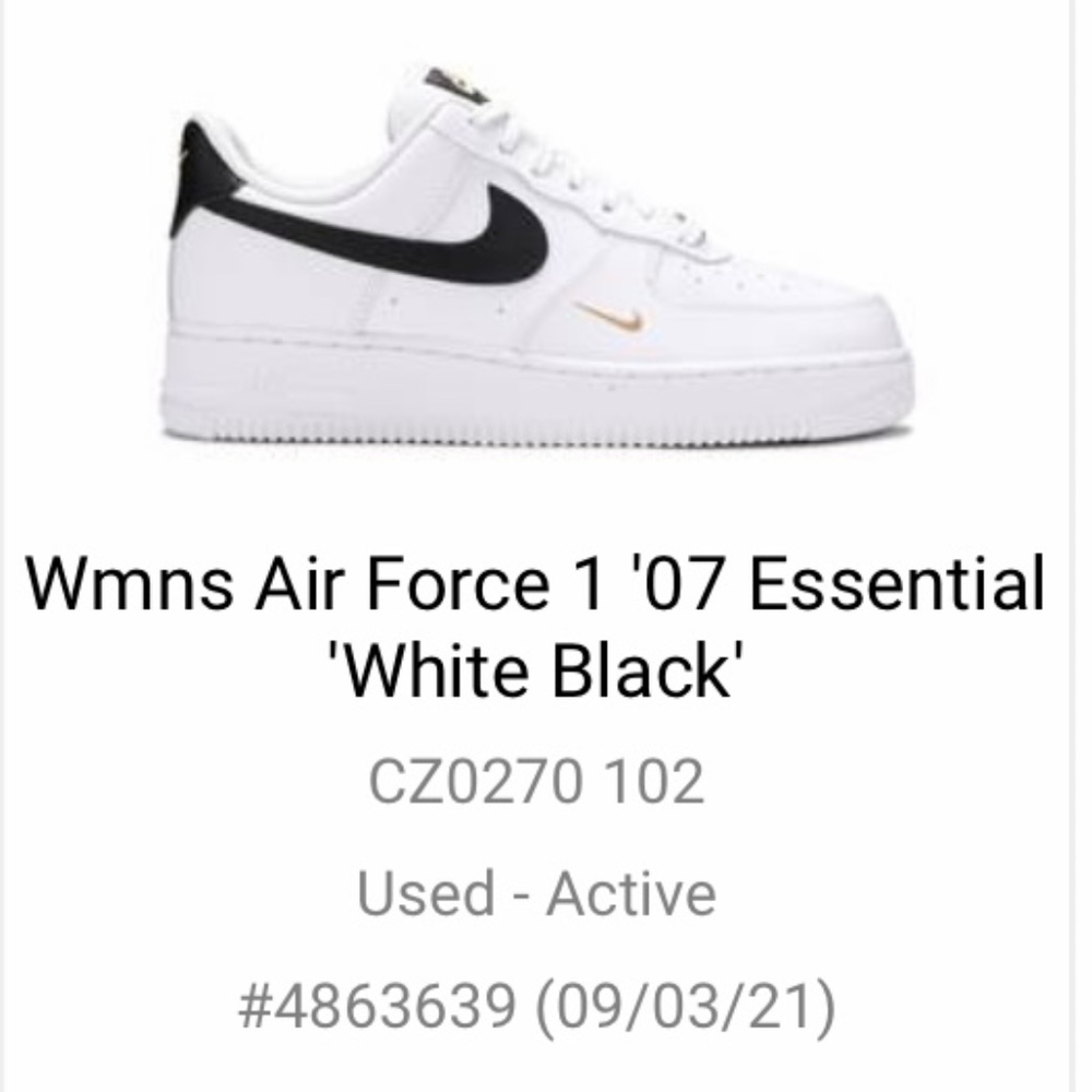 Womens Nike Air Force 1 ‘07 essential white black